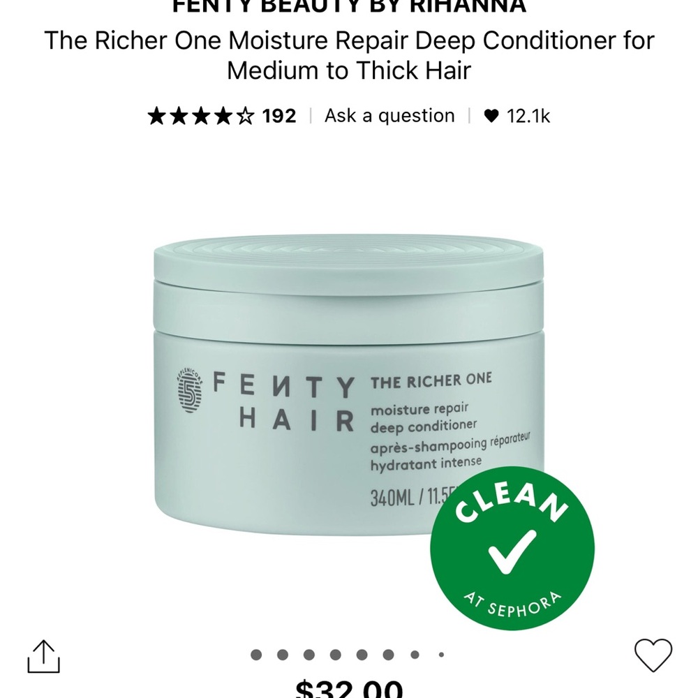 Fenty Hair The Richer One- Moisture Repair Deep Conditioner